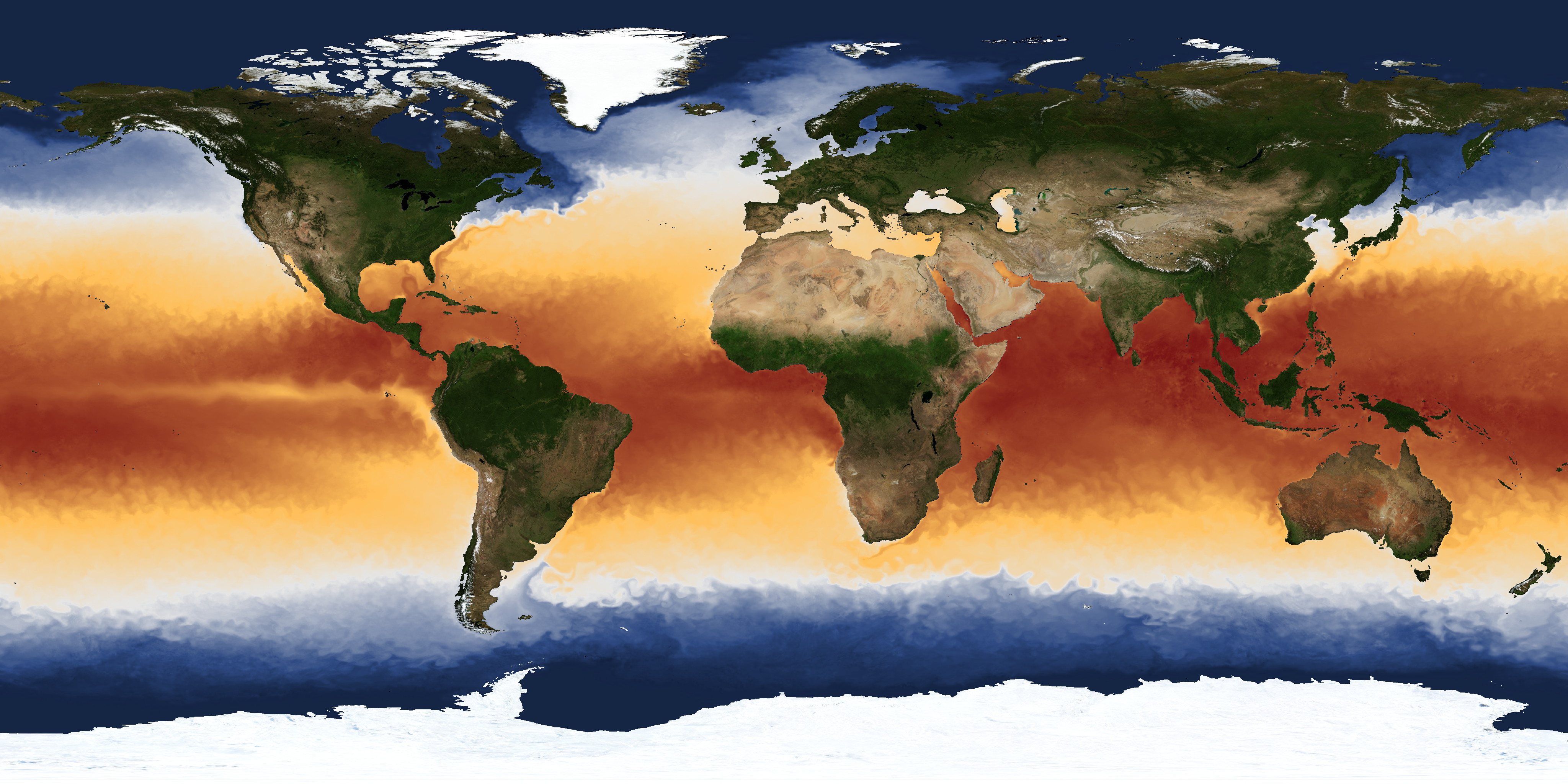 World Wide Daily Sea Surface Temperatures Map